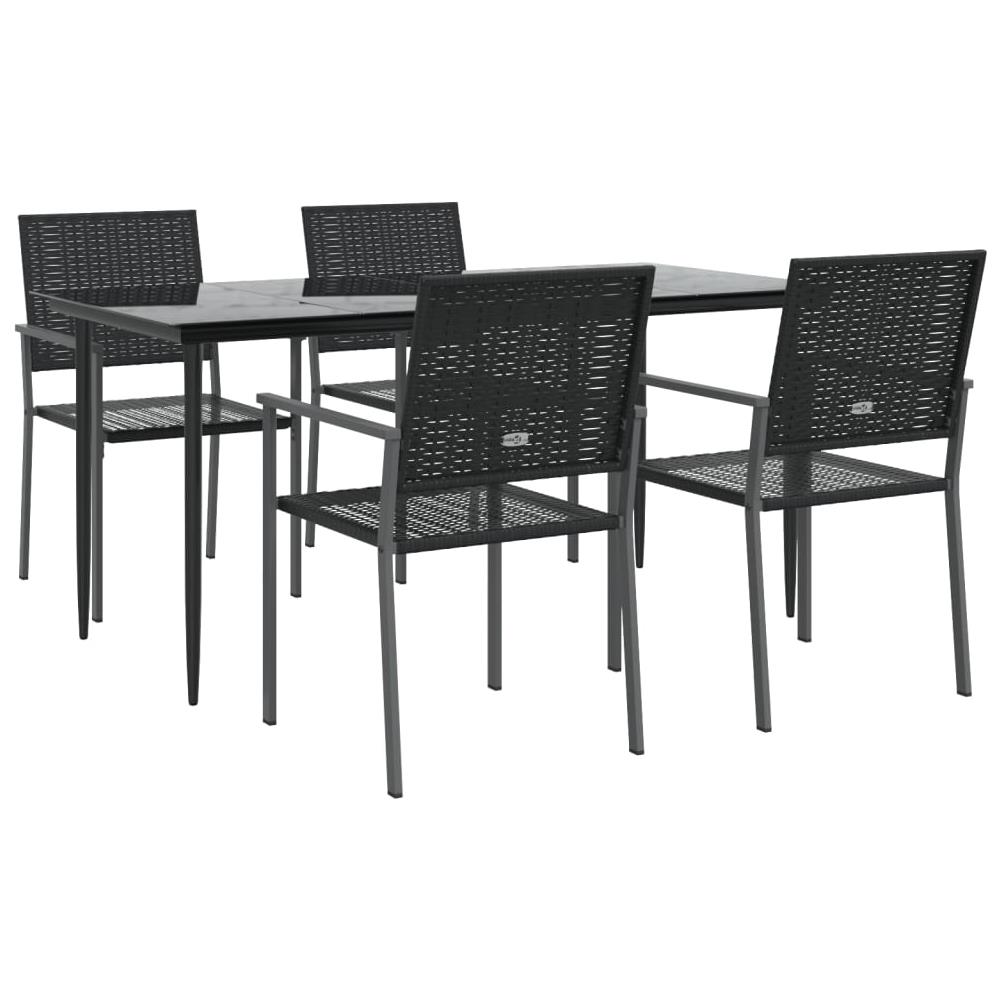 Set Da Pranzo Da Giardino 5 Pz In Polyrattan E Acciaio - Foto 3