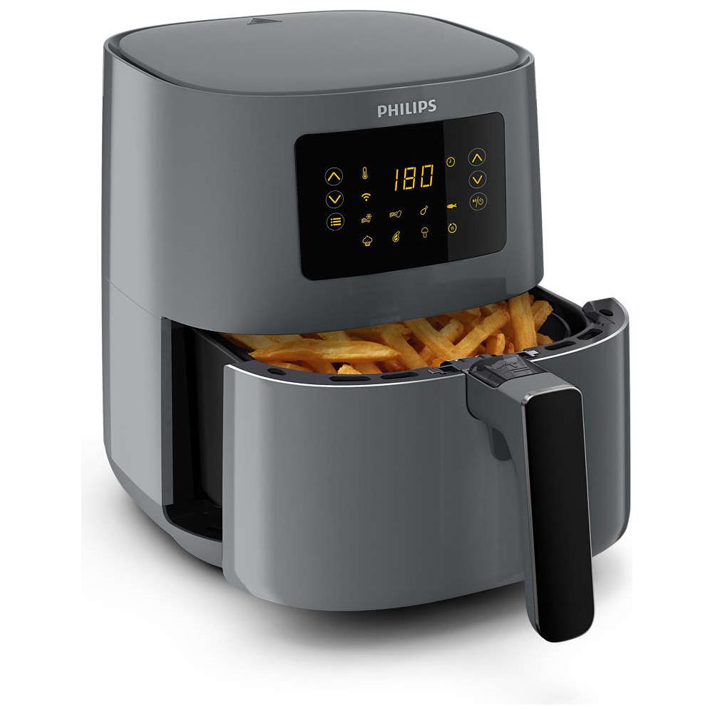 Friggitrice Airfryer L Serie 5000 Connessa HD9255/60 con Capacità 4.1 Litri 1400 Watt Wi-Fi Colore Nero / Grigio - Foto 2