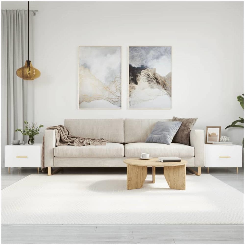 Tavolini Salotto 2pz Bianco Lucido 50x50x40cm Legno Multistrato - Foto 1