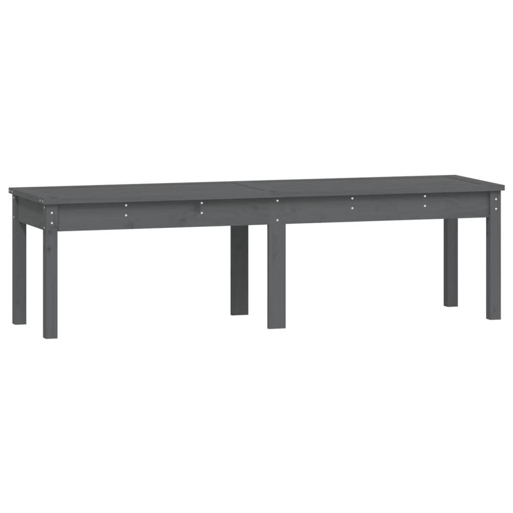 Panca Giardino 2 Posti Grigia 159,5x44x45cm Legno Massello Pino - Foto 2