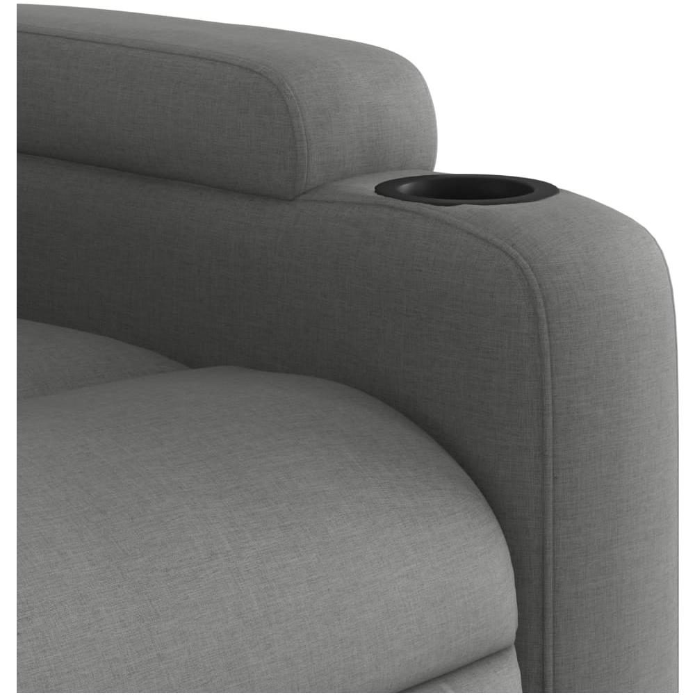 Poltrona Massaggiante Reclinabile Grigio Scuro In Tessuto - Foto 8