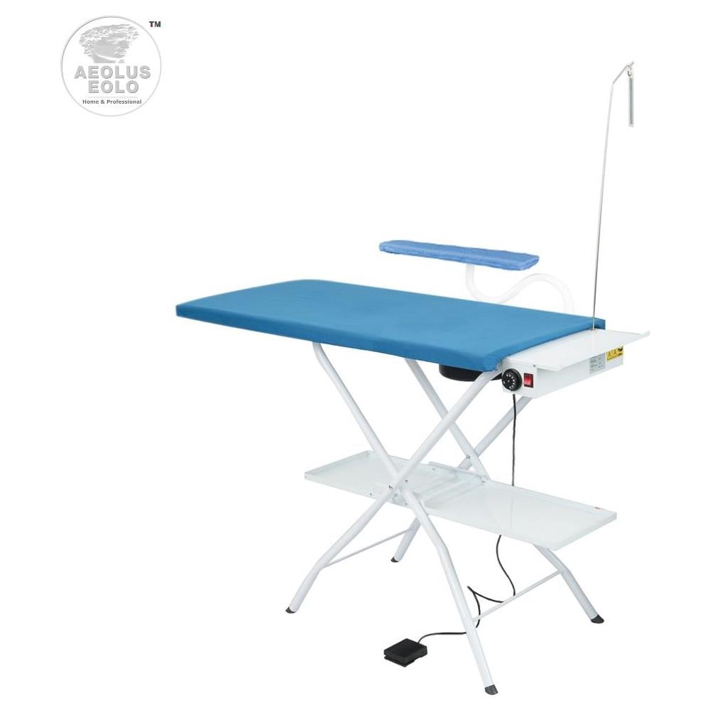 EOLO Asse da Stiro Professionale Rettangolare AS09 V6 Piano Riscaldato Aspirante 112x50 cm Richiudibile Regolazione Temperatura Altezza Regolabile Braccetto Stiramaniche - Foto 1