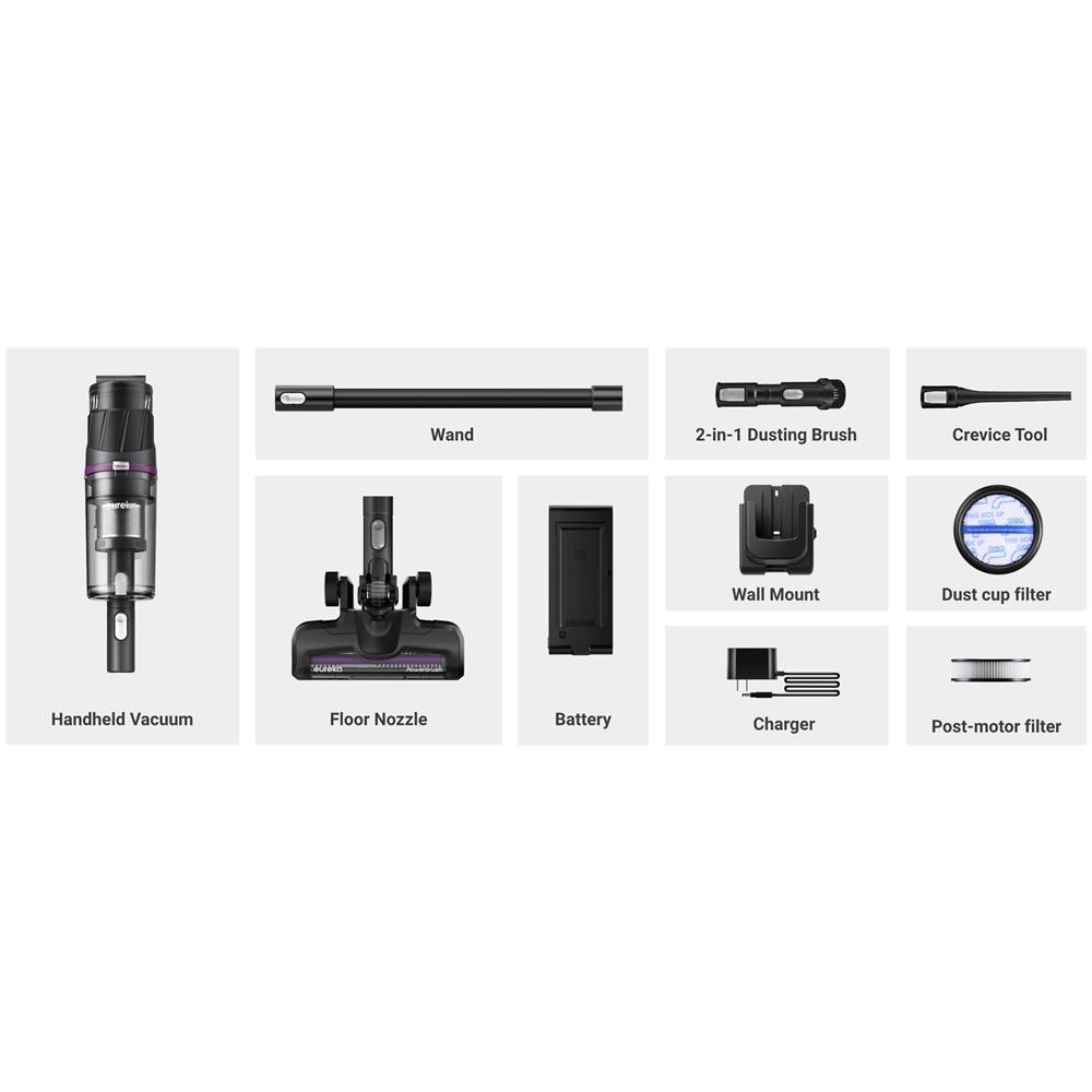 NEC 520 Scopa Elettrica Aspirapolvere 3-in-1 Batteria Secco Senza Sacchetto 200 W Nero, Viola - Foto 14