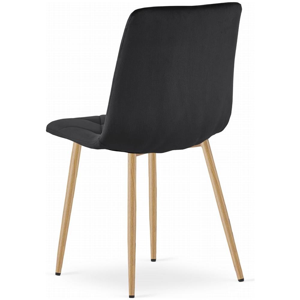 Sedia TYRA in velluto nero con gambe color legno - Foto 6