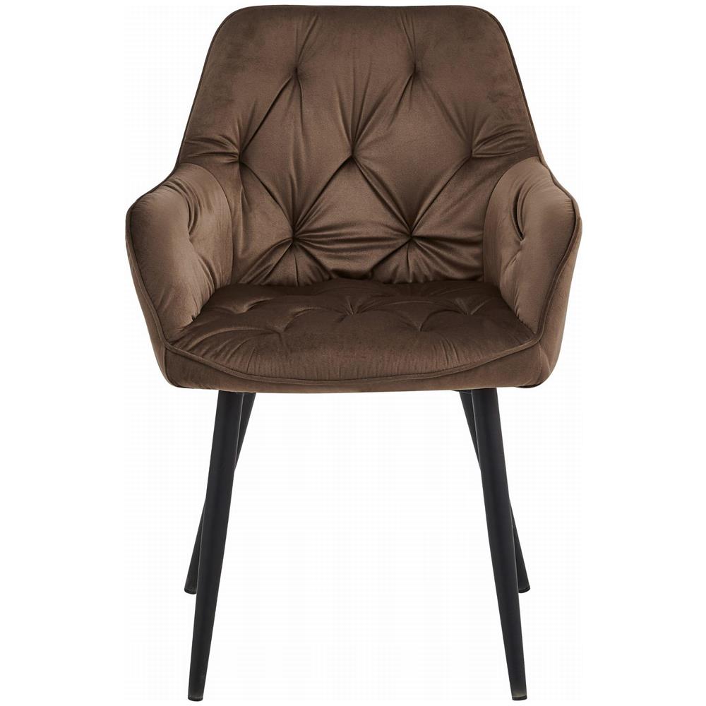 Sedia LUKK - Elegante velluto marrone per soggiorno, cucina, sala da pranzo - Foto 2