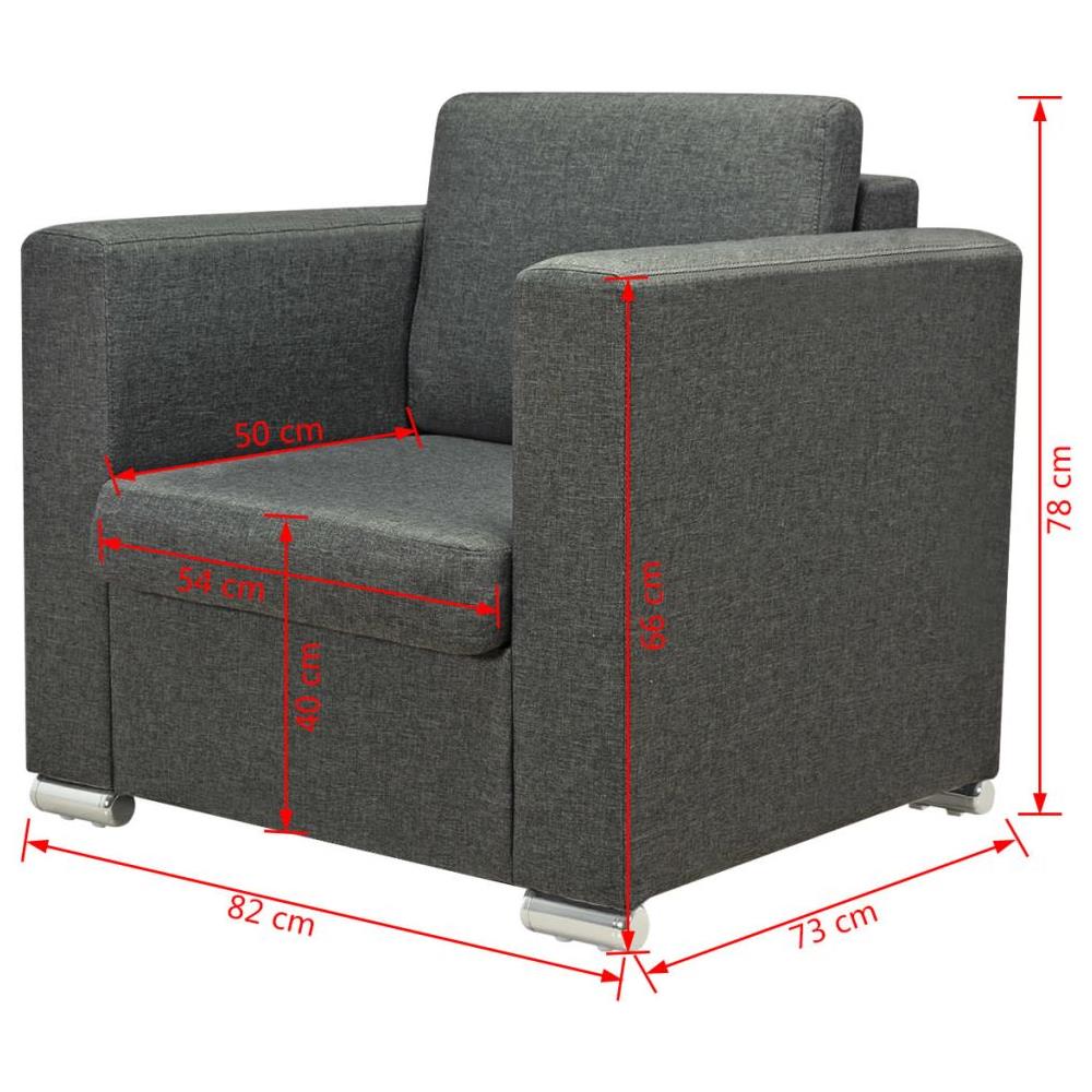 Poltrona In Stoffa Grigio Scuro - Foto 14