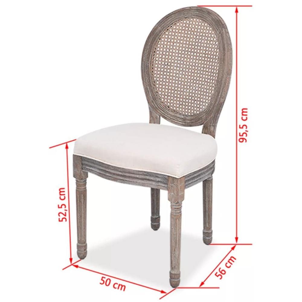 Sedie per Sala da Pranzo 4 pz in Tela e Rattan - Foto 7