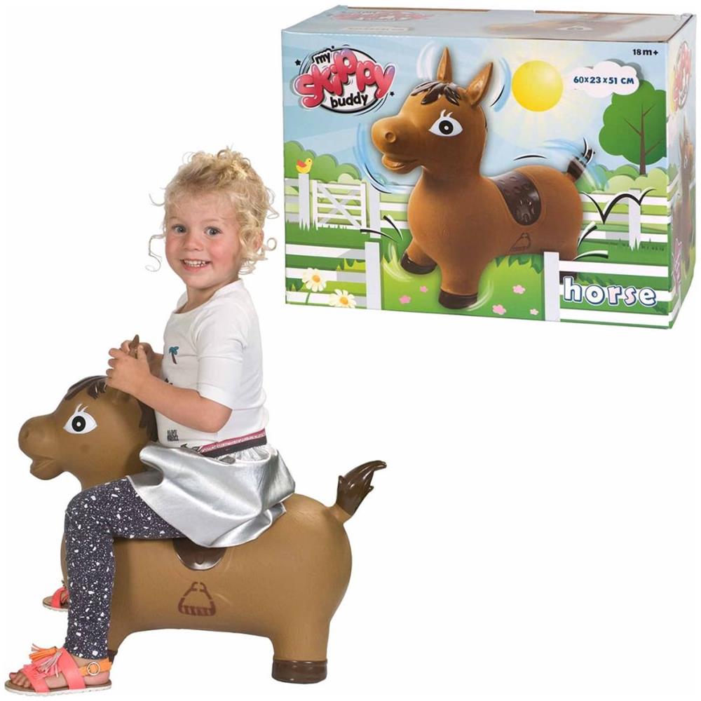 Animale Gonfiabile Cavalcabile Skippy Horse Marrone Kh1-63 - Foto 1