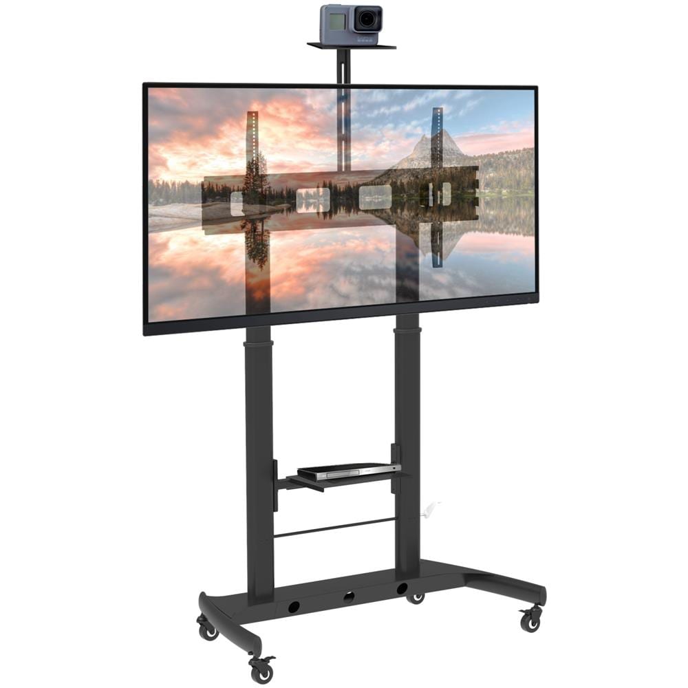 Supporto Da Pavimento Altezza Regolabile 2 Mensole Tv Lcd / led 52-110'' - Foto 3