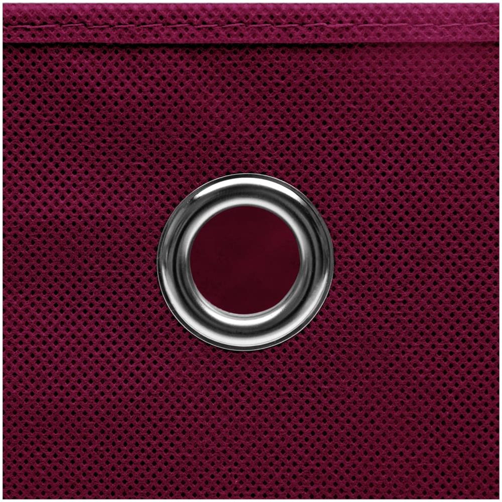 Scatole con Coperchi 10 pz Rosso Scuro 32x32x32 cm Tessuto - Foto 2