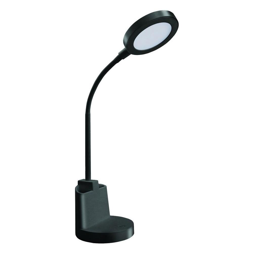 Lampada Da Scrivania Led 7w Con Interruttore Touch E Portapenne. Nero - Foto 2