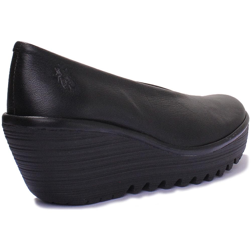 Yaz Cuneo Scarpe Di Cuoio Nero Per Le Donne - Foto 3