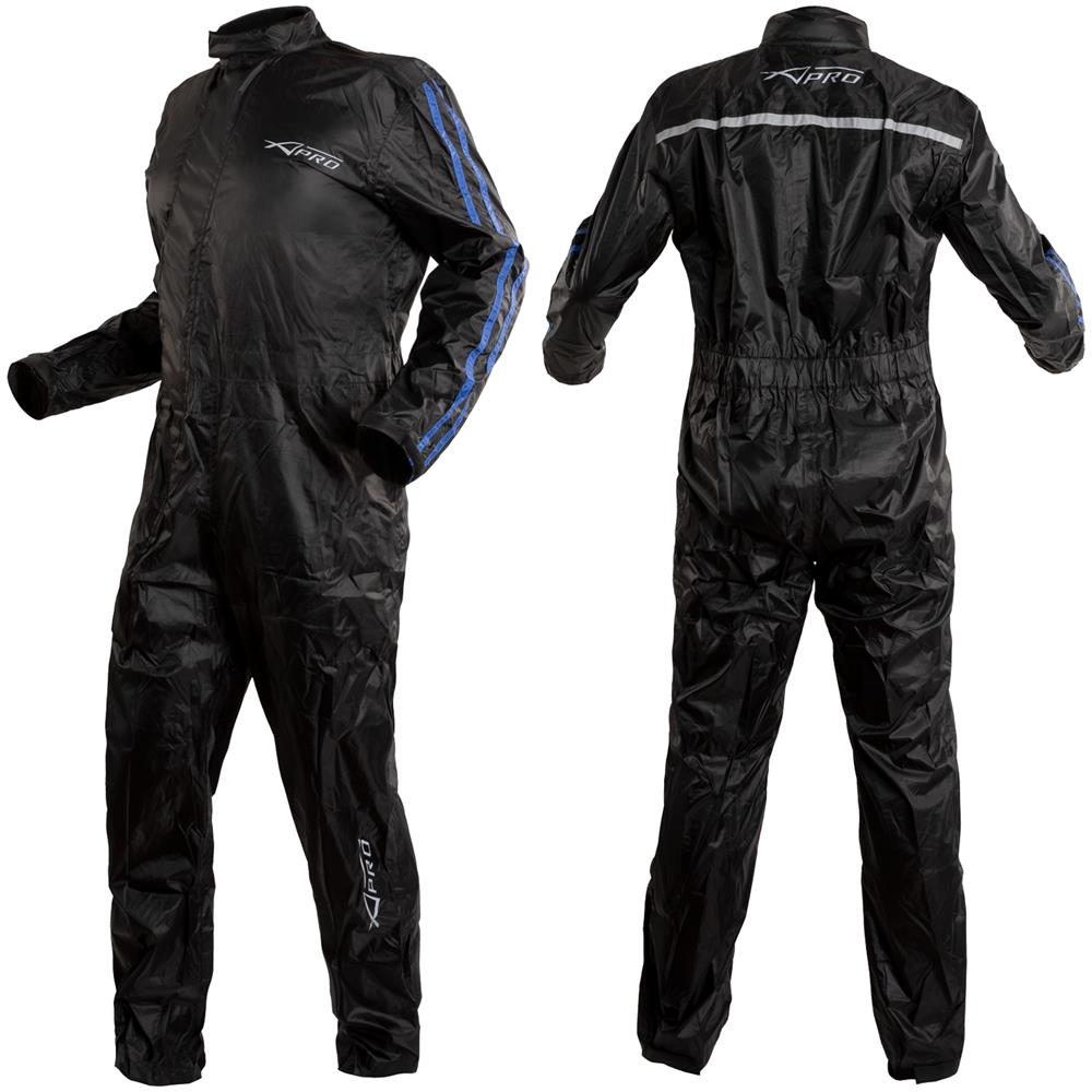 Tuta Impermeabile Antiacqua Moto Scooter Anti Pioggia Cerata Completo Blu 3xl - Foto 2
