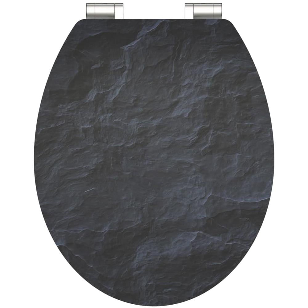 Tavoletta WC Lucida con Chiusura Ammortizzata BLACK STONE MDF - Foto 2