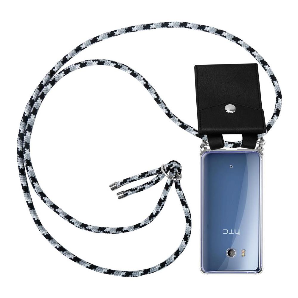 Catena Di Telefoni Cellulari Compatibile Con Htc Ocean / U11 In Nero Camouflage - Coperchio Protettivo In Silicone Con Anelli D'argento, Cinturino In Corda E Custodia Staccabile - Foto 1