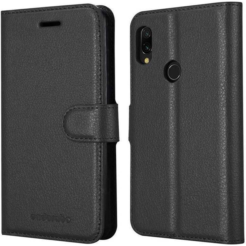 Custodia Compatibile Con Xiaomi Redmi Note 7 In Nero Carbone - Coperchio Protettiva Con Chiusura Magnetica, Funzione Stand E Tasca Per Le Carte - Foto 8
