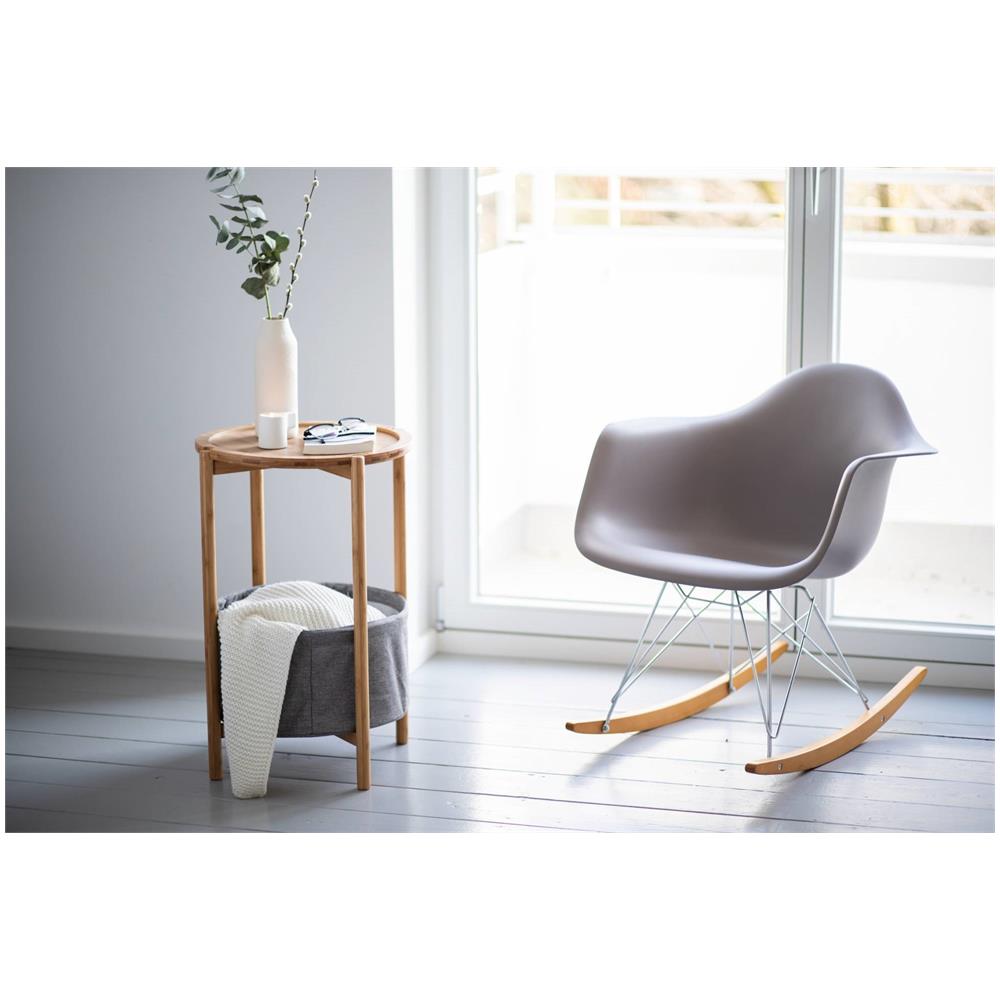 Tavolo Ausiliario Bahari, Bambù, Con Cestino Portaoggetti, Rotondo, - Foto 2