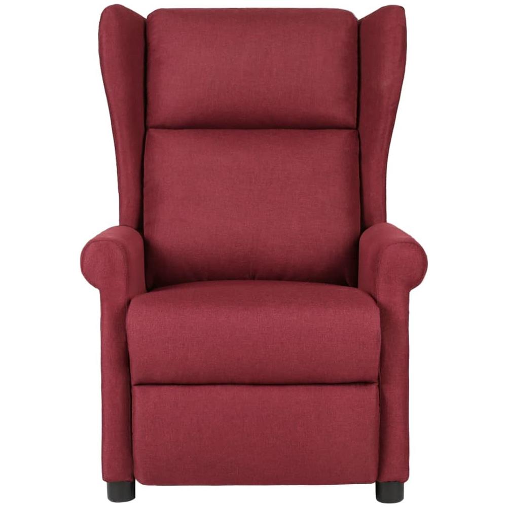 Poltrona Massaggiante Reclinabile Rosso Vino In Tessuto - Foto 6