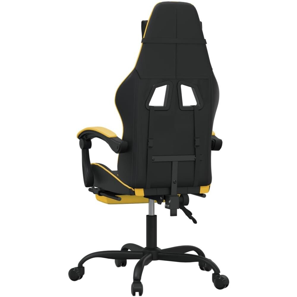 Sedia Da Gaming Con Poggiapiedi Nero E Oro In Similpelle - Foto 2