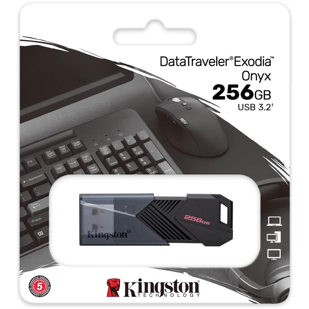 Chiavetta USB 256 GB Data Traveler Exodia Onyx Interfaccia USB 3.2 Gen 1 (3.1 Gen 1) Colore Nero - Foto 2