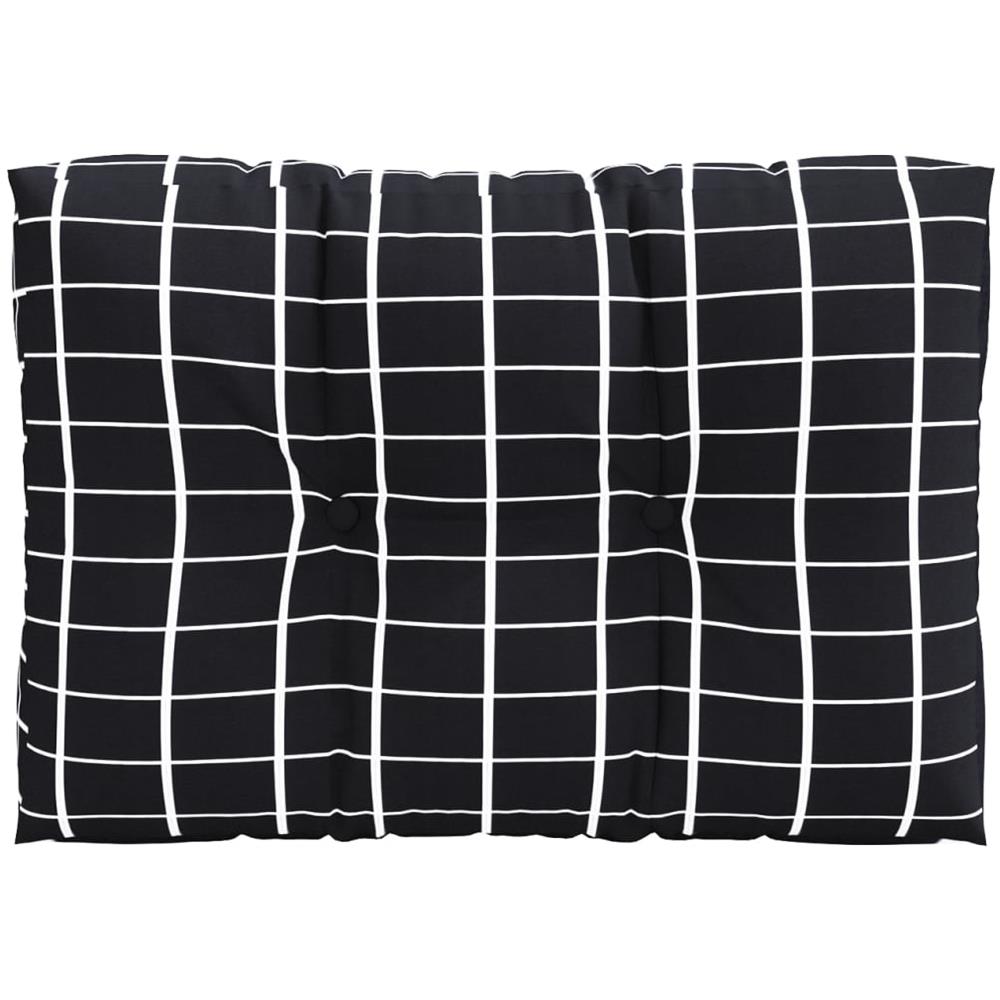 Cuscini Per Divani In Pallet 2 Pz Neri Motivo A Quadri Tessuto - Foto 3