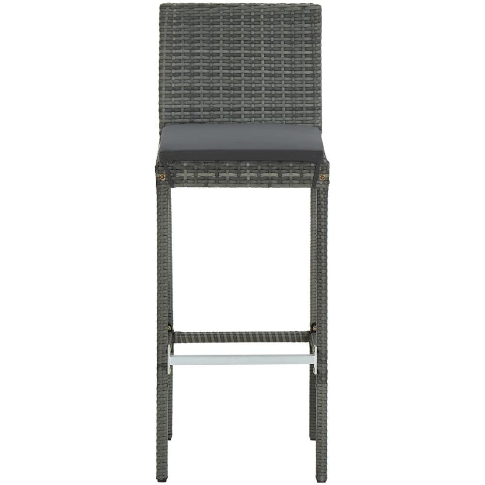Sgabelli Da Bar Con Cuscini 6 Pz In Polyrattan Grigio - Foto 3