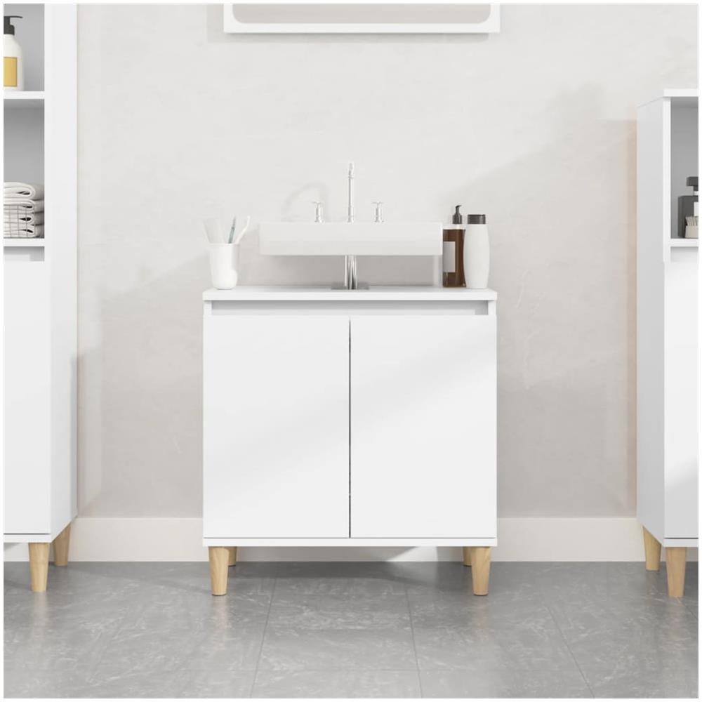Mobile Lavabo Bianco 58x33x60 Cm In Legno Multistrato - Foto 1