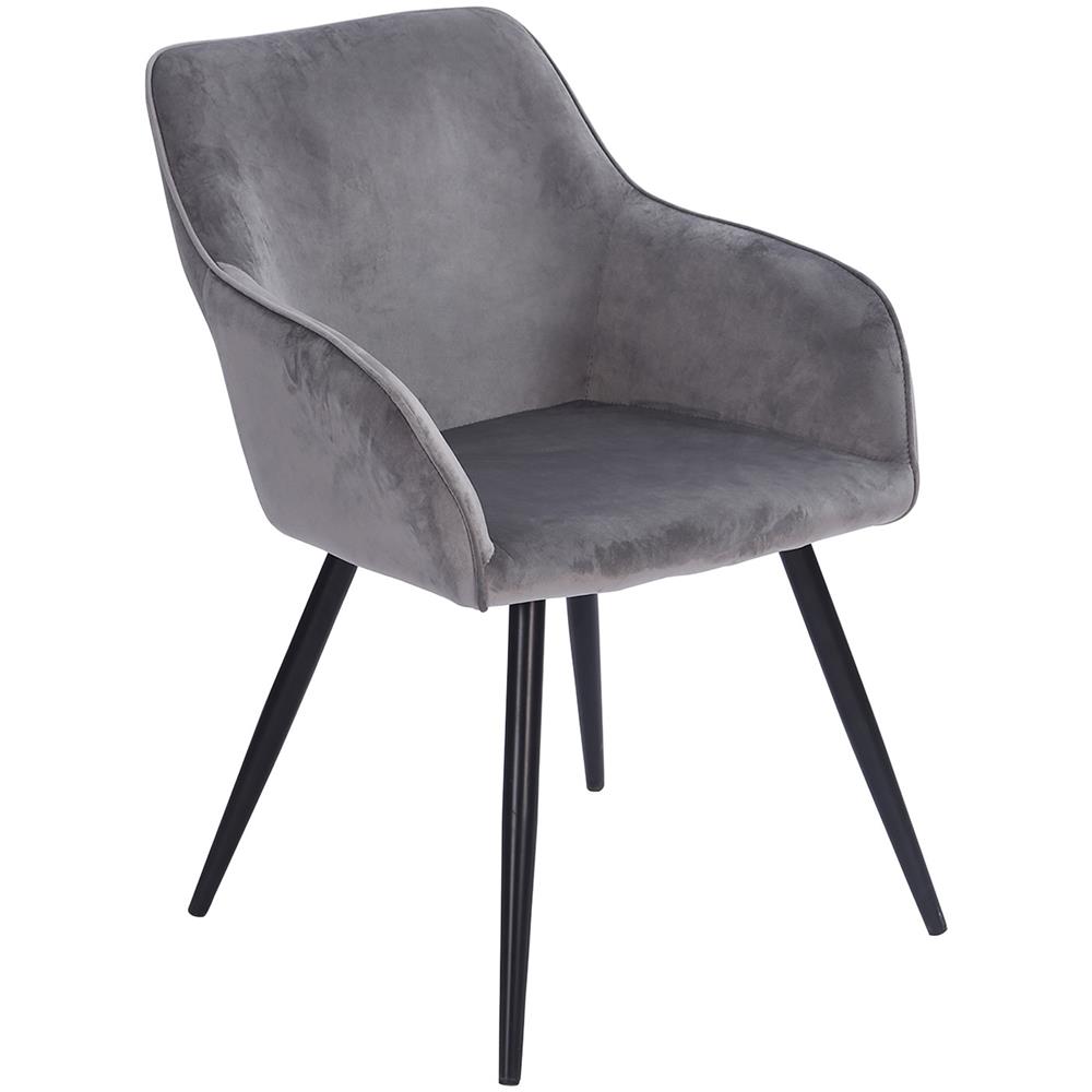 Sedia Vintage Gisele In Velluto Grigio - Foto 1