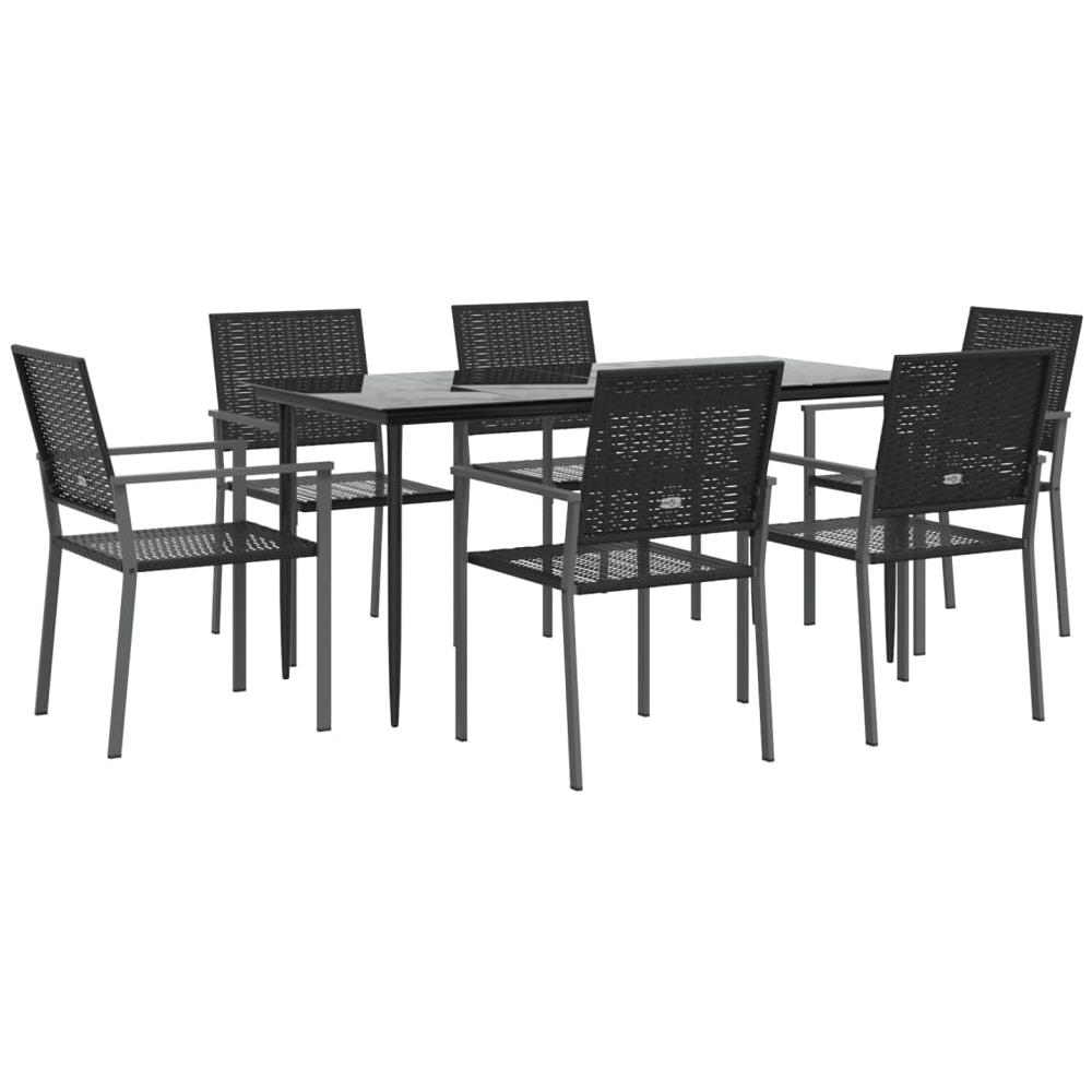 Set Da Pranzo Da Giardino 7 Pz In Polyrattan E Acciaio - Foto 3