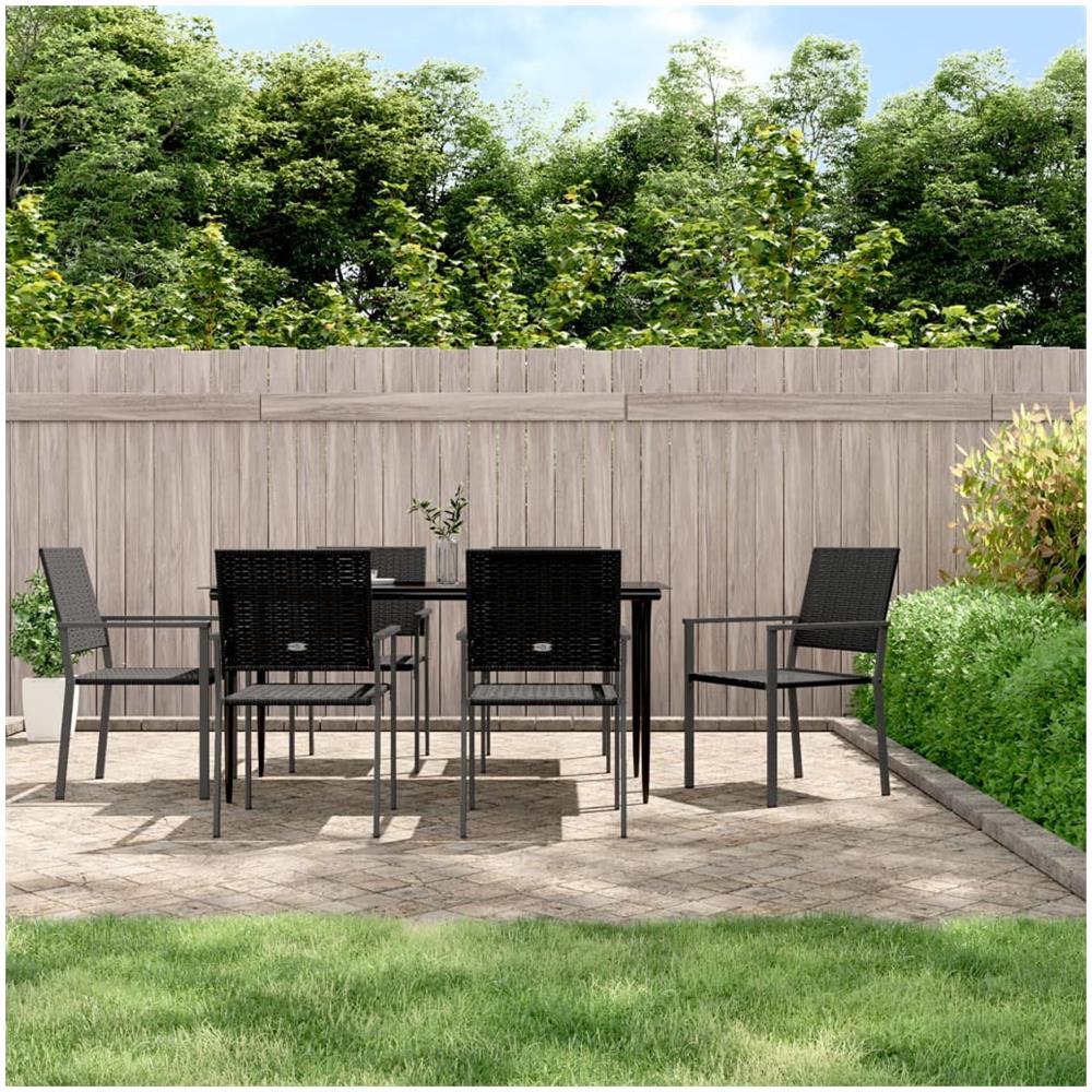 Set Da Pranzo Da Giardino 7 Pz In Polyrattan E Acciaio - Foto 1