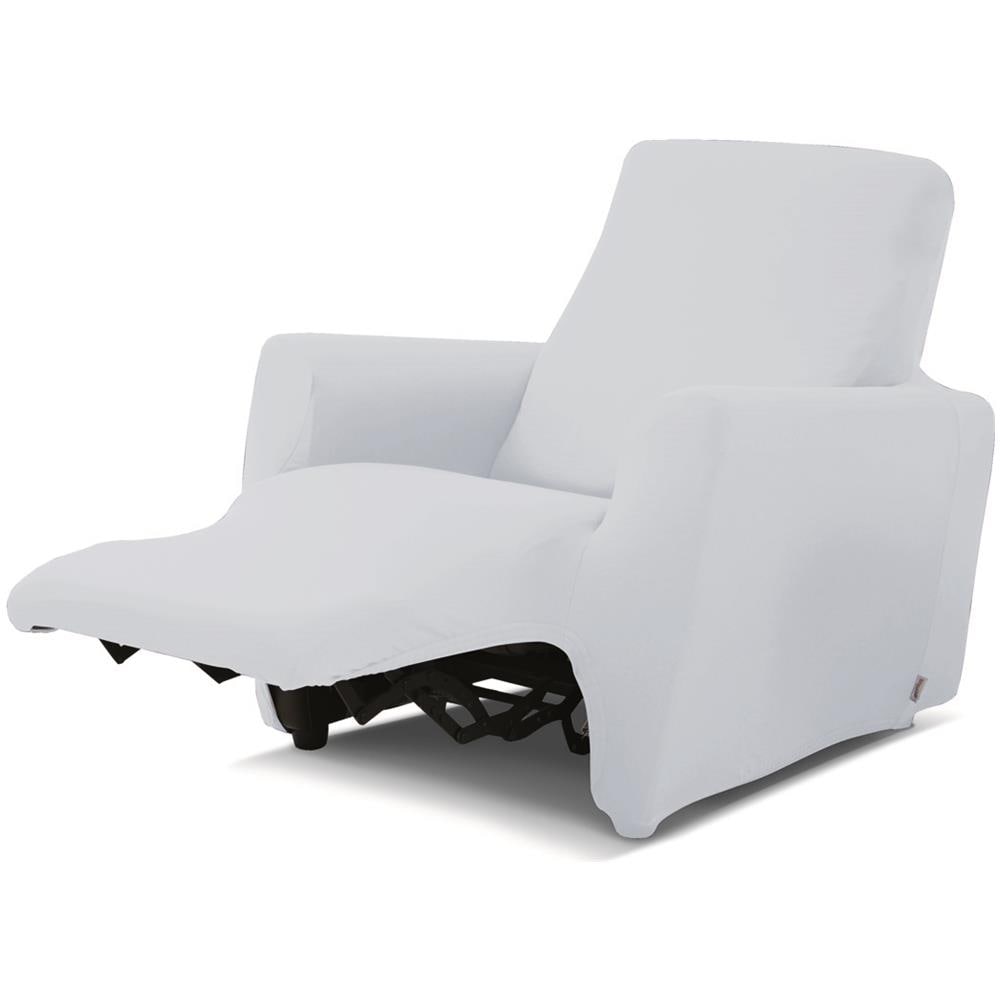 Copripoltrona Reclinabile Antimacchia Elasticizzata Genius Relax Lounge Tinta Unita Poltrona Bianco - Foto 1