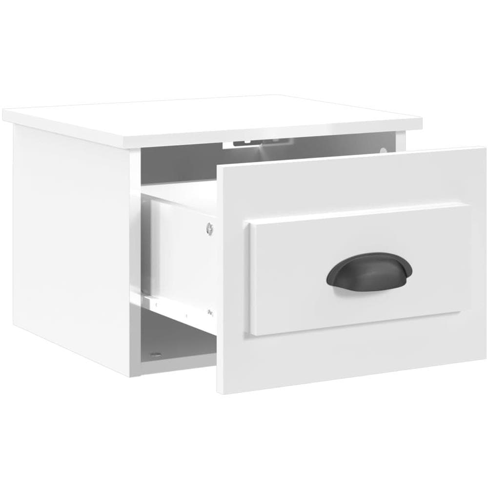 Comodini A Parete 2 Pz Bianco Lucido 41,5x36x28 Cm - Foto 2