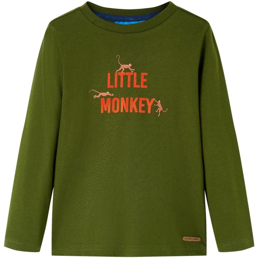 Maglietta Per Bambini Maniche Lunghe Little Monkey Cachi Scuro 128 - Foto 1
