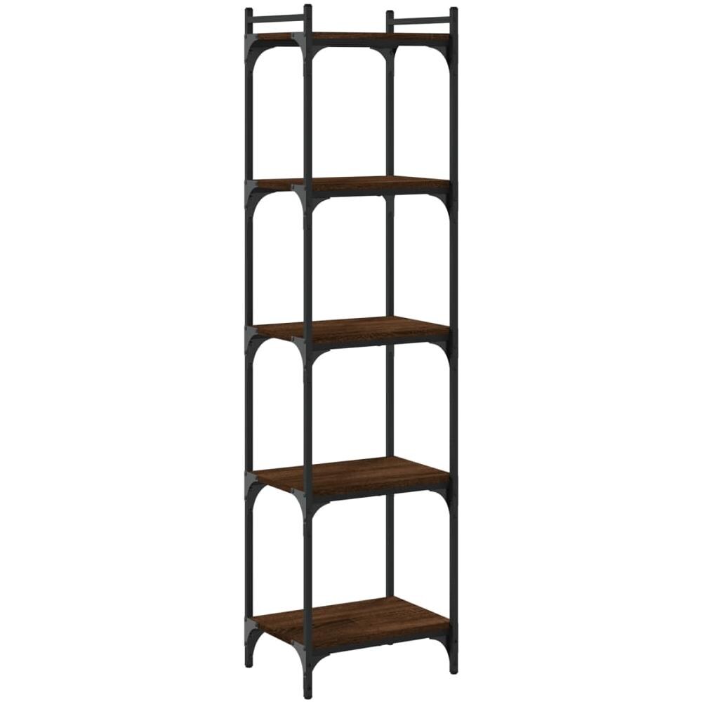 Libreria 5 Ripiani Rovere Marrone 40x30x154cm Legno Multistrato - Foto 2