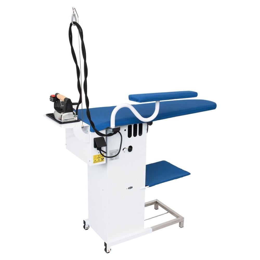 EOLO Tavolo da Stiro Professionale Pieghevole TS01 S V6 Piano Riscaldato Aspirante Soffiante 112x42 cm Termostato Caldaia a Risparmio Energetico Braccetto Stiramaniche Ferro Efficienza Energetica A++ - Foto 2