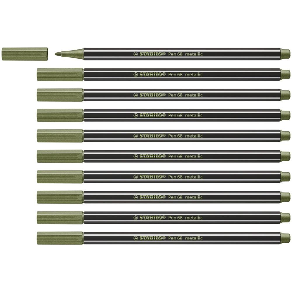 Pen 68 metallic - Pennarello Premium Metallizzato - Confezione da 10 - Verde Chiaro Metallizzato - Foto 1
