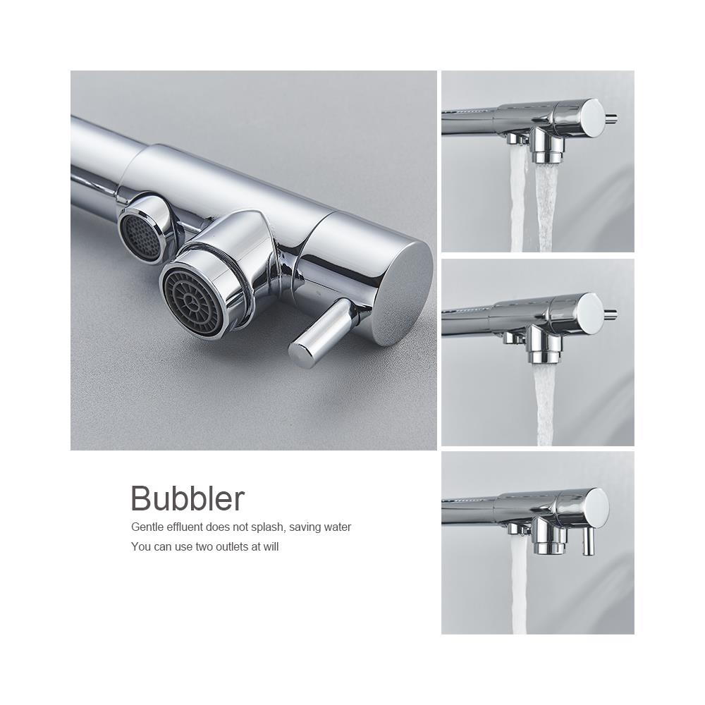 Rubinetto per lavello da cucina, Blackswan, tipo M13 con uscita acqua purificata, modello cromato, ceramica bianca con stampa, misura 50 cm - Foto 2