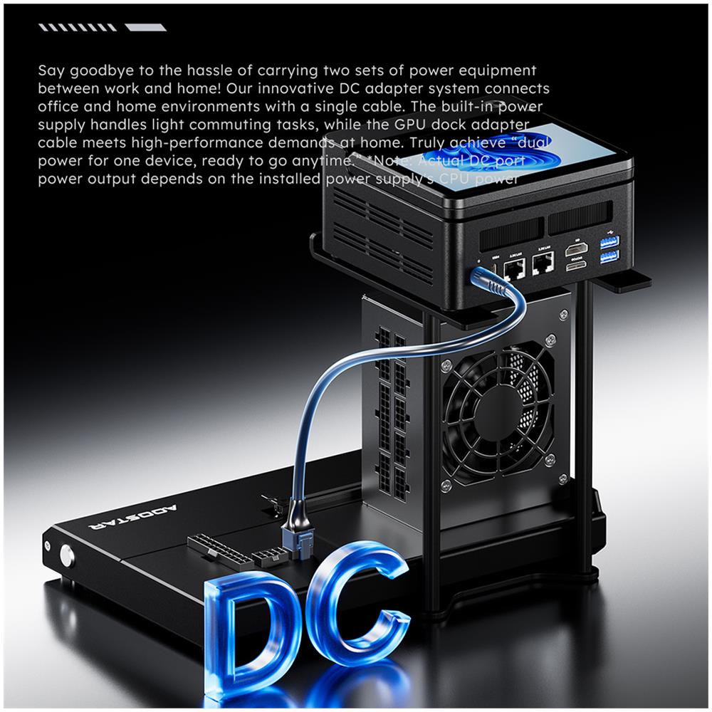 EG02 eGPU Dock, Oculink (PCIe 4.0 x4) + 2*Interfaccia Thunderbolt 5, Supporta Alimentatori ATX /SFX - Foto 4