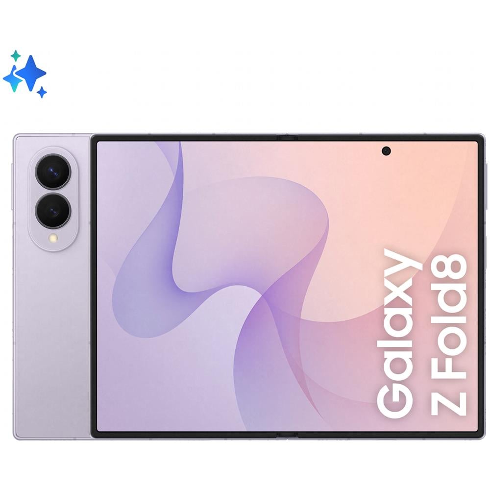 Galaxy Z Fold8 5G 1TB 16GB Ram Main Display 7.6" Amoled 2X 120Hz Sec Display 5.5" 120Hz Main Camera 50+50MP Selfie 10MP DualSim (1 nano+eSim) Android 17 Snapdragon 8 Elite Gen5 4000mAh Lavender Europa - Foto 1
