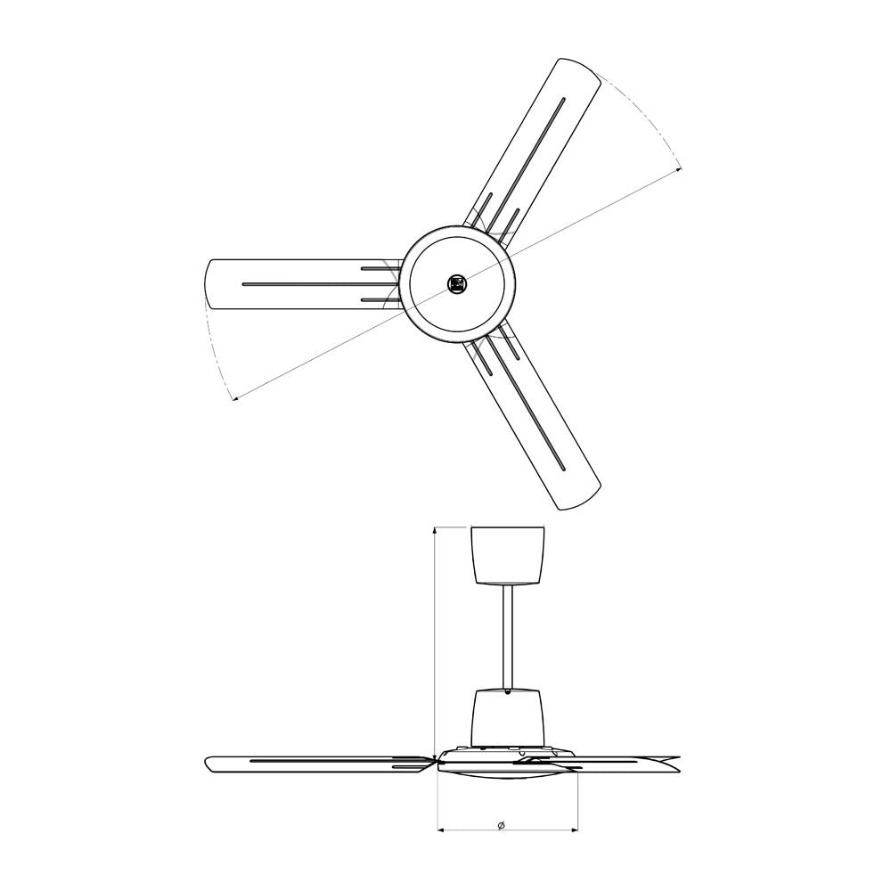 Ventilatore a Soffitto Nordik Evolution R Diametro 120 cm 3 Pale - Foto 2