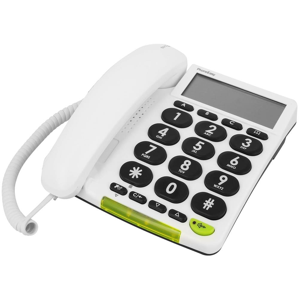Phoneeasy 312cs Telefono Fisso Bianco Tasti Grandi Senior Aide Auditive - Foto 1