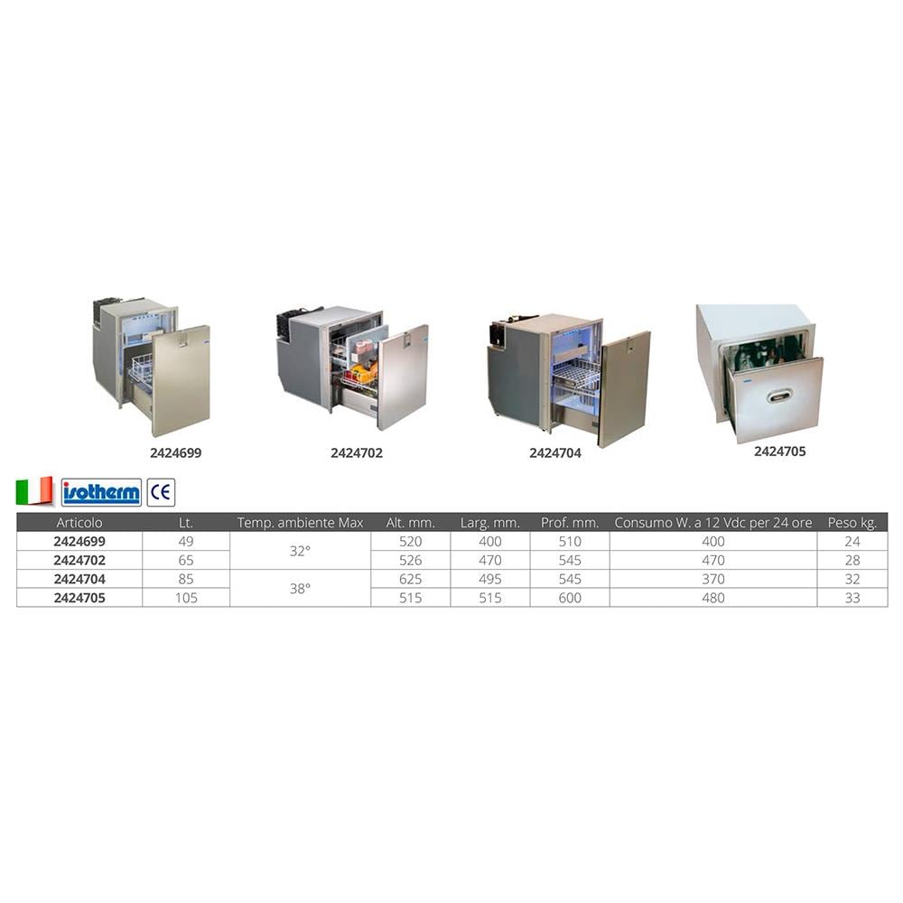 Frigorifero Drawer Acciaio Inox Isotherm Indel Webasto Marine Frigo Draw Inox Lt 85 - Foto 2