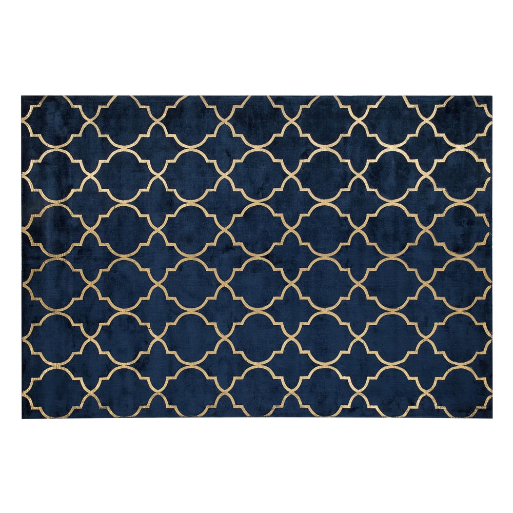 Tappeto A Pelo Corto Blu Marino / oro 160 X 230 Cm Yelki - Foto 2