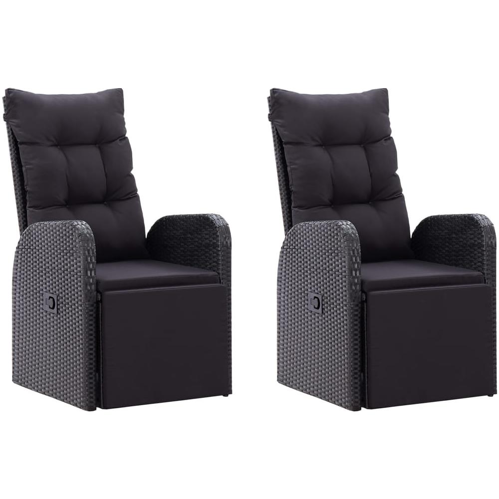 Set Mobili Da Pranzo Per Giardino 3 Pz Nero - Foto 8