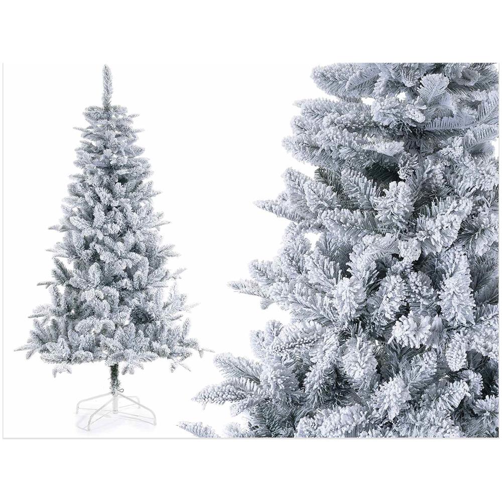 Pino Artificiale Natalizio Innevato Con 950 Rami Folti Albero Di Natale Artificiale Con Neve Altezza 2,10 Metri Diametro 1,30 Metri - Foto 1