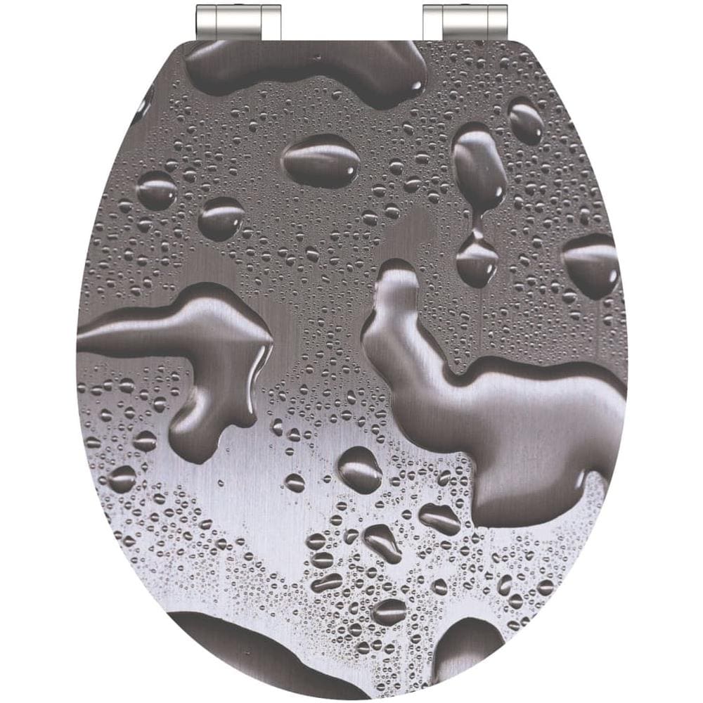 Tavoletta WC Lucida con Chiusura Ammortizzata GREY STEEL MDF - Foto 1