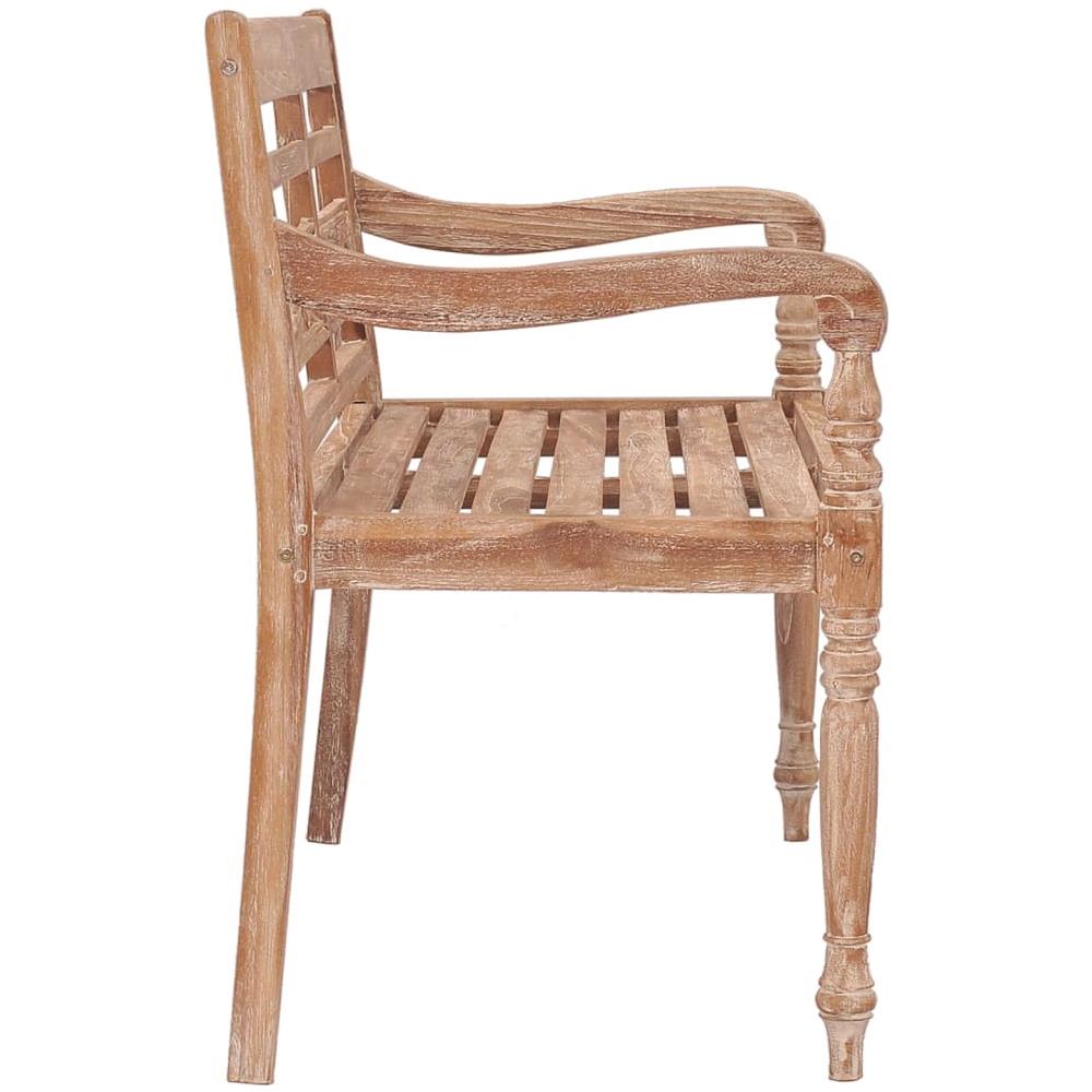 Panca Batavia 120 cm Bianco Slavato in Legno Massello di Teak - Foto 3