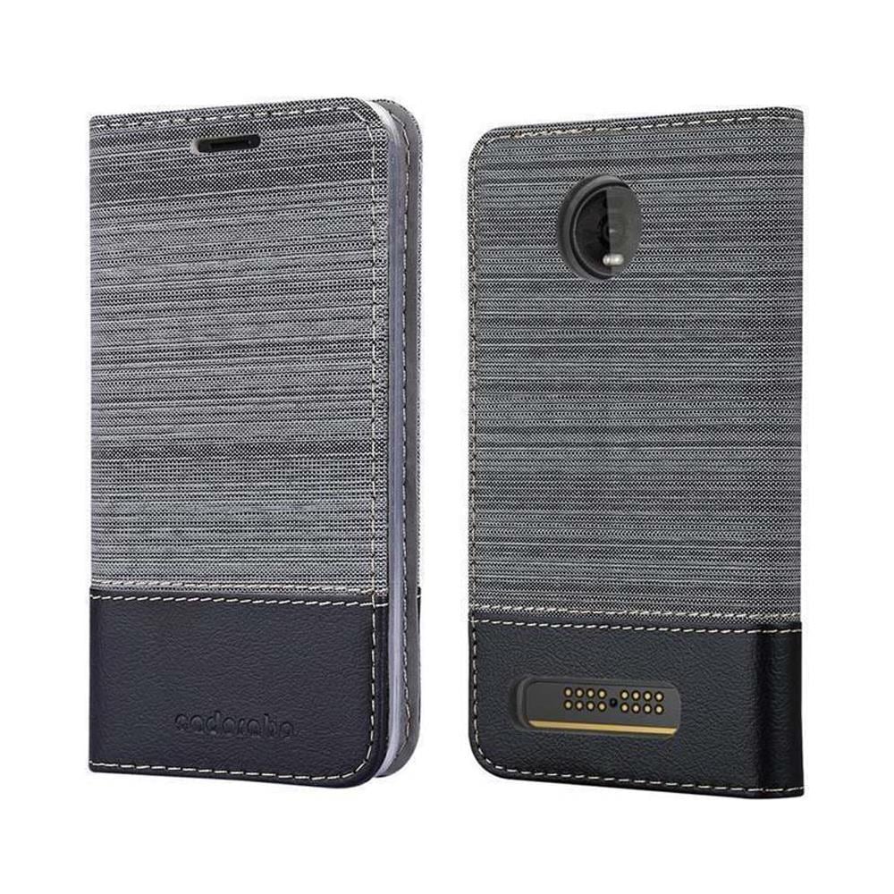Custodia Compatibile Con Motorola Moto Z4 In Grigio Nero - Coperchio Protettiva Con Chiusura Magnetica, Funzione Stand E Tasca Per Le Carte - Foto 8