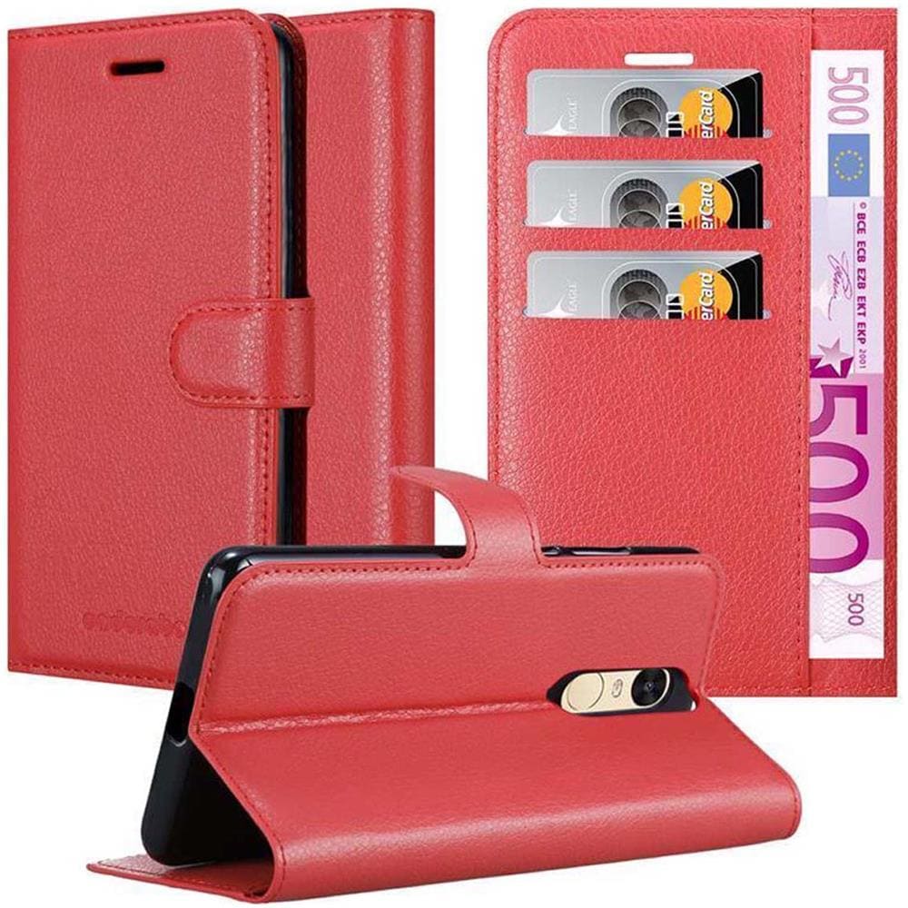 Custodia Compatibile Con Red Mi Pro In Rosso Carminio - Coperchio Protettiva Con Chiusura Magnetica, Funzione Stand E Tasca Per Le Carte - Foto 1