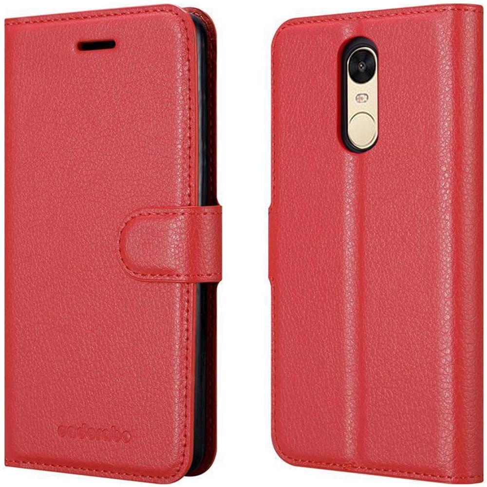 Custodia Compatibile Con Red Mi Pro In Rosso Carminio - Coperchio Protettiva Con Chiusura Magnetica, Funzione Stand E Tasca Per Le Carte - Foto 8